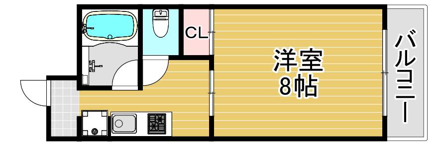 レクシア西九条(1K/3階)の間取り写真