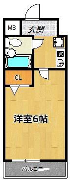 エスリード塚本第2(1K/9階)の間取り写真