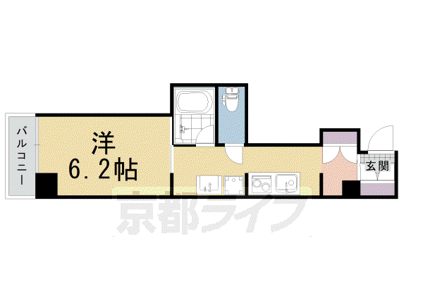 プレザント京都・桃山(1K/3階)の間取り写真