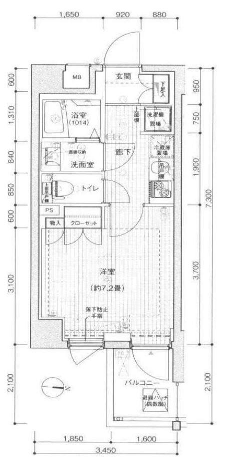 プレール・ドゥーク東陽町(1K/6階)の間取り写真