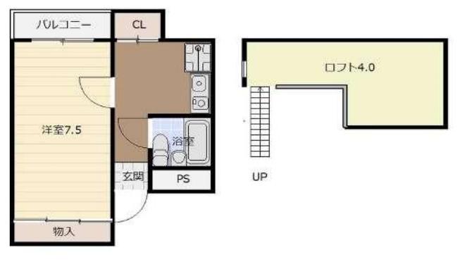 第3和幸マンション(1K/4階)の間取り写真