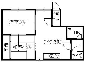 トーヨーハイツ(2LDK/2階)の間取り写真