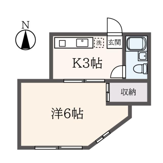 トキワハイツ(1K/2階)の間取り写真