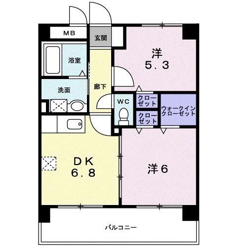 マルワシャルマンIII(2DK/2階)の間取り写真