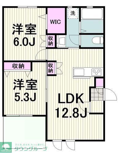 グリーンシティー仲町台(2LDK/2階)の間取り写真