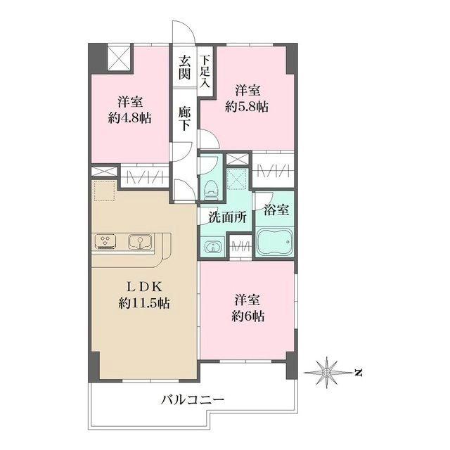 コート・イシハラ(3LDK/2階)の間取り写真