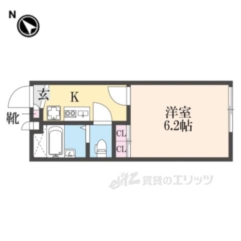 レオパレス安清 K(1K/2階)の間取り写真