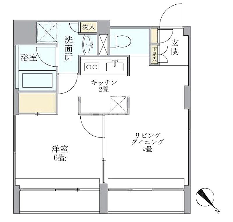 KDXレジデンス自由が丘(1LDK/2階)の間取り写真