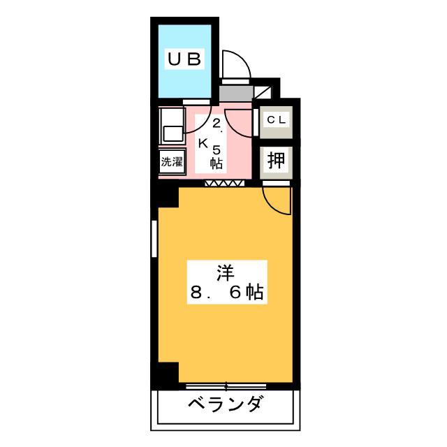 リエス岐阜元町(1K/4階)の間取り写真