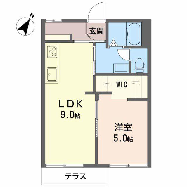 フレグランススズキA棟(1LDK/1階)の間取り写真