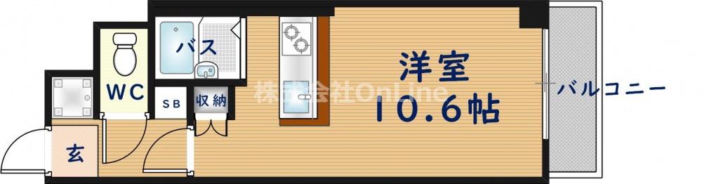 リュミエールイースト(ワンルーム/7階)の間取り写真
