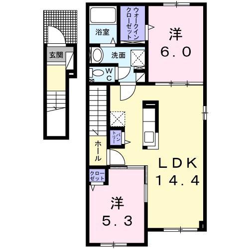 ネオ グレイスII(2LDK/2階)の間取り写真