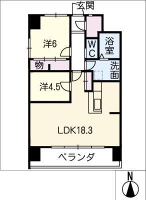 フォレスト.N(2LDK/6階)の間取り写真