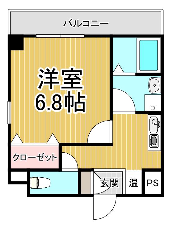 リーガルコート山本駅前(1K/3階)の間取り写真