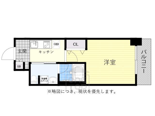 エルプレイス江坂Ⅱ(1K/6階)の間取り写真