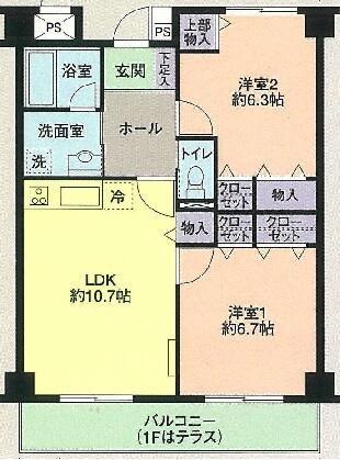 アランブラすがも(2LDK/5階)の間取り写真