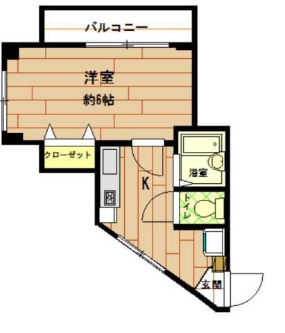 リベルテ氷川台(1K/2階)の間取り写真
