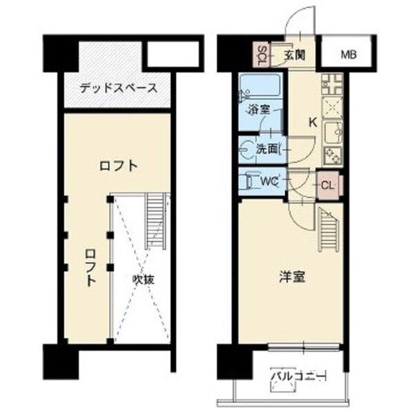 PIECE CHARMANTE FUKUSHIMA(1K/9階)の間取り写真