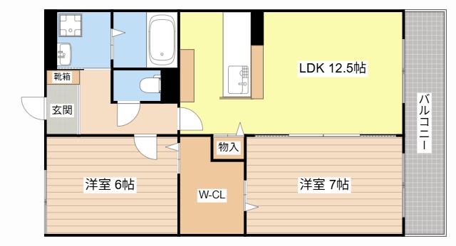 ハートフル・セレーネ(2LDK/3階)の間取り写真