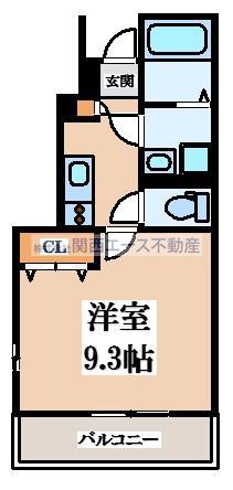 アスピリア砂(1K/1階)の間取り写真