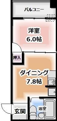 ルミウス黄金(1DK/3階)の間取り写真