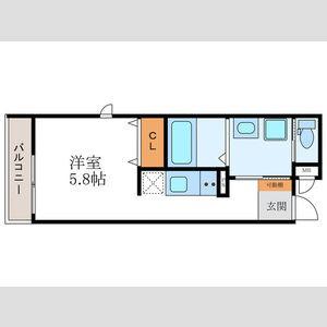 アヴェルーチェ三条堀川(ワンルーム/2階)の間取り写真