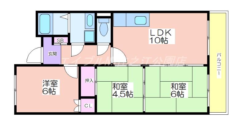 フローレンス吉田(3LDK/5階)の間取り写真