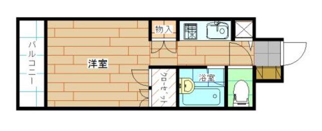 白ふじビル(ワンルーム/4階)の間取り写真