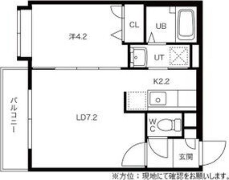 ヴェルテュ麻生(1LDK/3階)の間取り写真