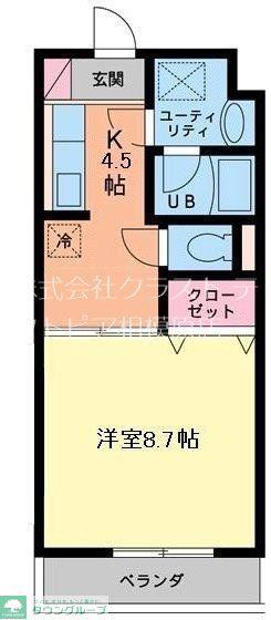 アースグローリエ(1K/2階)の間取り写真