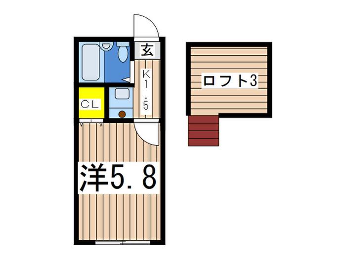 ホワイトパレス(1K/1階)の間取り写真