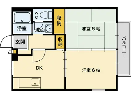 メゾンデシオン(2DK/1階)の間取り写真