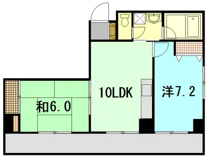 小西第2ビル(2LDK/6階)の間取り写真