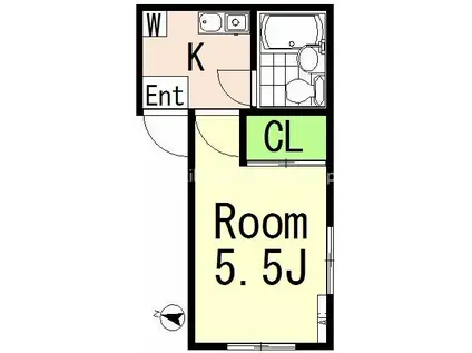 PMフラッツ笹塚(1K/1階)の間取り写真