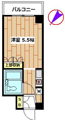 キャッスル東山(ワンルーム/4階)の間取り写真