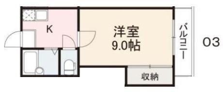 コート林(1K/1階)の間取り写真