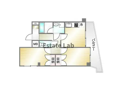 メゾンフローラ(2DK/6階)の間取り写真