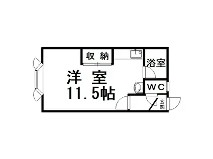 エーハイム(ワンルーム/1階)の間取り写真