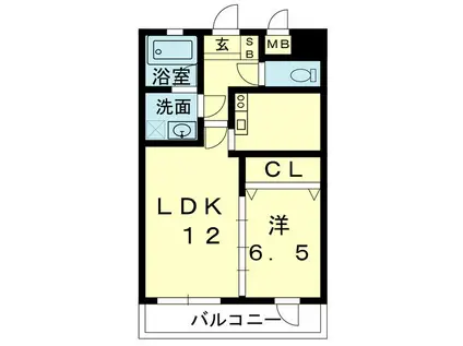 エリシオン保田窪(1LDK/3階)の間取り写真