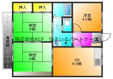 ベアーズコーポ(3DK/2階)の間取り写真