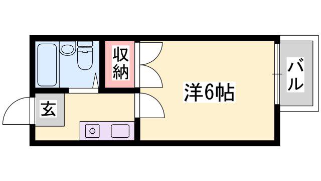 ノーブル青山I(1K/2階)の間取り写真