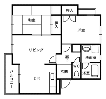 マンハイム敦賀(2LDK/2階)の間取り写真