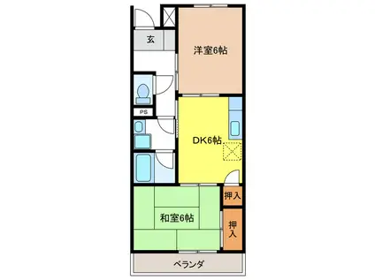 リンピアホープ(2DK/2階)の間取り写真