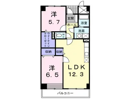 パフィー21(2LDK/3階)の間取り写真