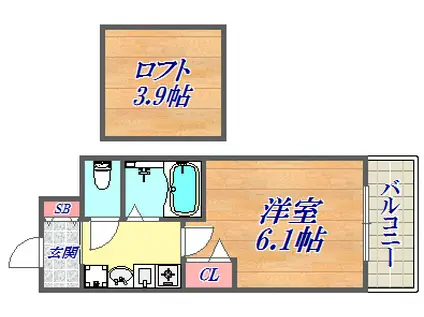 エステムコート神戸県庁前Ⅲフィエルテ(1K/9階)の間取り写真