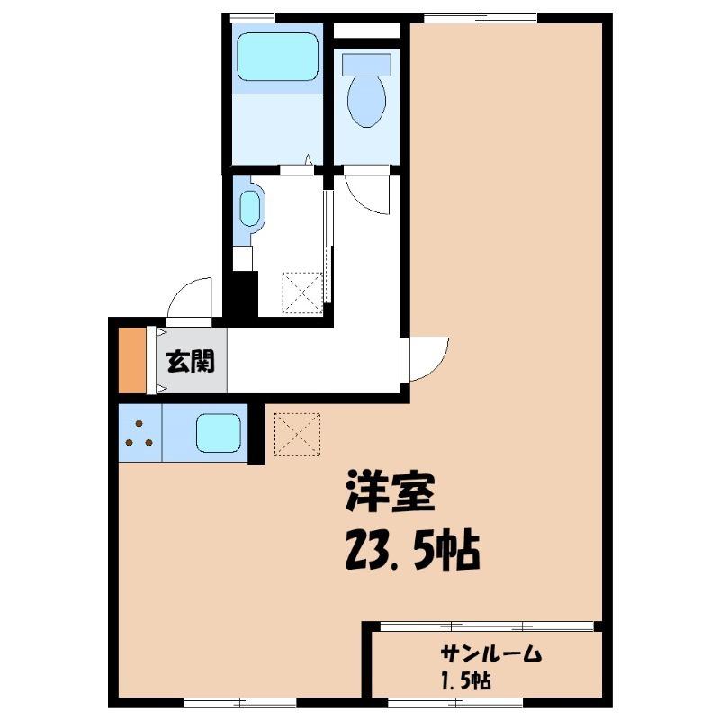 コンフォートレジデンス宮子 B(ワンルーム/2階)の間取り写真