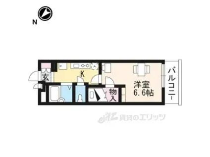 レオパレス深草(1K/2階)の間取り写真