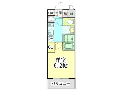 エステムコート大阪プリューム(1K/13階)の間取り写真