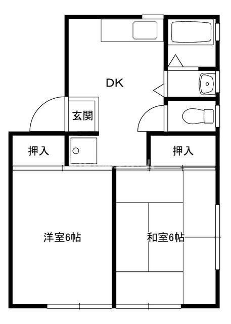 センチュリーヒルズ(2DK/2階)の間取り写真