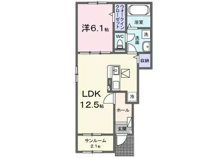 クレスト(1LDK/1階)の間取り写真